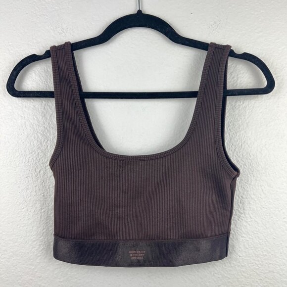 GINA TRICOT Connie Ribbed Athletic Tank in Brown, Size Small - Picture 4 of 9